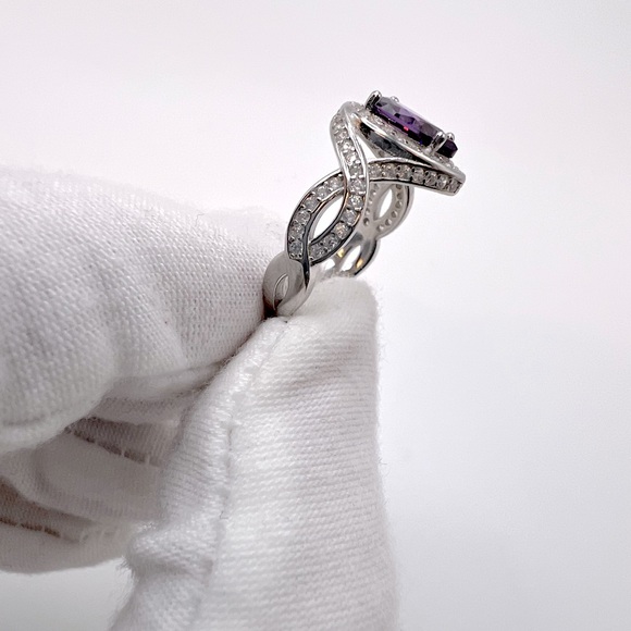 Sale $25 Firm! .925 Sterling Silver Simulated Amethyst Cz Ring - Picture 13 of 17